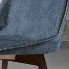Living room chair in fabric and modern wood made in Italy, Oriella Viadurini