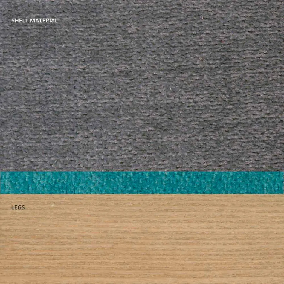 Living room chair in fabric and modern wood made in Italy, Oriella Viadurini