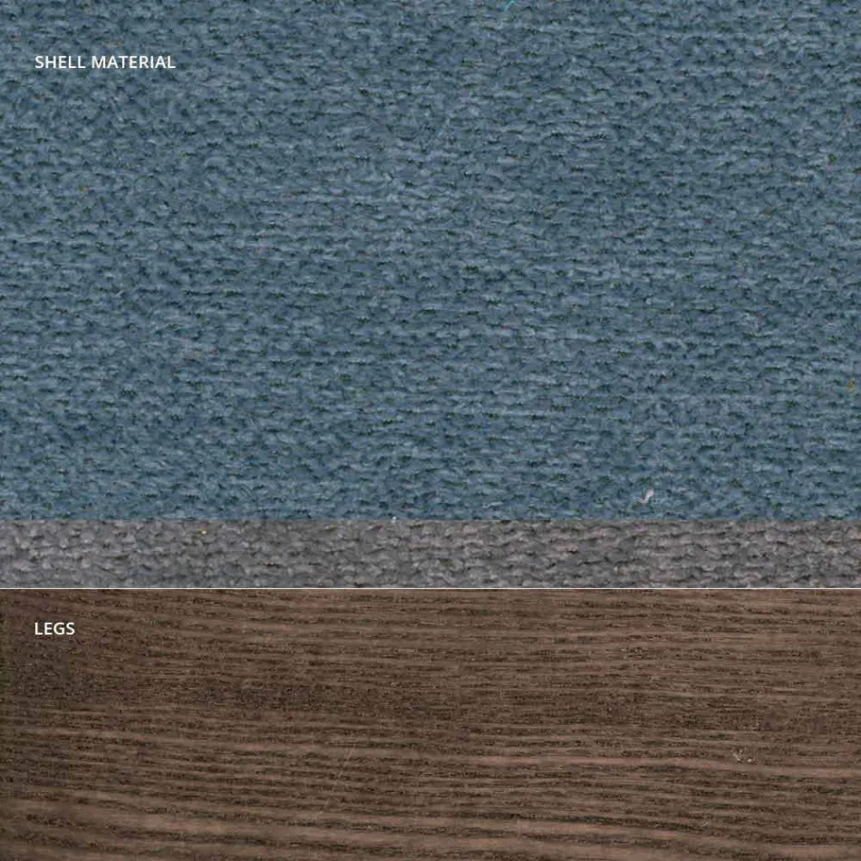 Living room chair in fabric and modern wood made in Italy, Oriella Viadurini