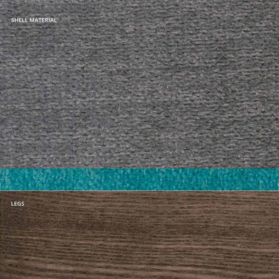 Living room chair in fabric and modern wood made in Italy, Oriella Viadurini