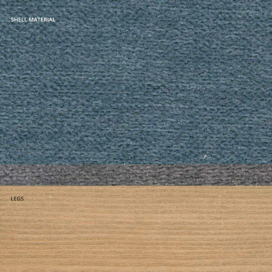 Living room chair in fabric and modern wood made in Italy, Oriella Viadurini