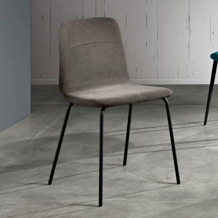 Modern living room chair in fabric and metal made in Italy, Egypt Viadurini