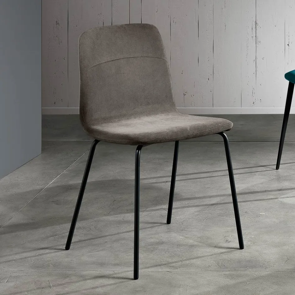 Modern living room chair in fabric and metal made in Italy, Egypt Viadurini