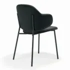 Living Room Chair Made of Steel and Velvet Made in Italy - Foggia Viadurini
