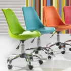 Office Chair with Gas Lift in Colored Polypropylene and Metal - Loredana Viadurini