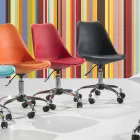 Office Chair with Gas Lift in Colored Polypropylene and Metal - Loredana Viadurini