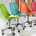 Office Chair with Gas Lift in Colored Polypropylene and Metal - Loredana Viadurini