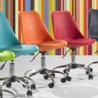 Office Chair with Gas Lift in Colored Polypropylene and Metal - Loredana Viadurini