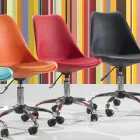 Office Chair with Gas Lift in Colored Polypropylene and Metal - Loredana Viadurini