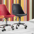 Office Chair with Gas Lift in Colored Polypropylene and Metal - Loredana Viadurini