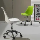 Office Chair with Gas Lift in Colored Polypropylene and Metal - Loredana Viadurini