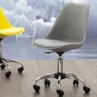 Office Chair with Gas Lift in Colored Polypropylene and Metal - Loredana Viadurini