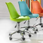 Office Chair with Gas Lift in Colored Polypropylene and Metal - Loredana Viadurini