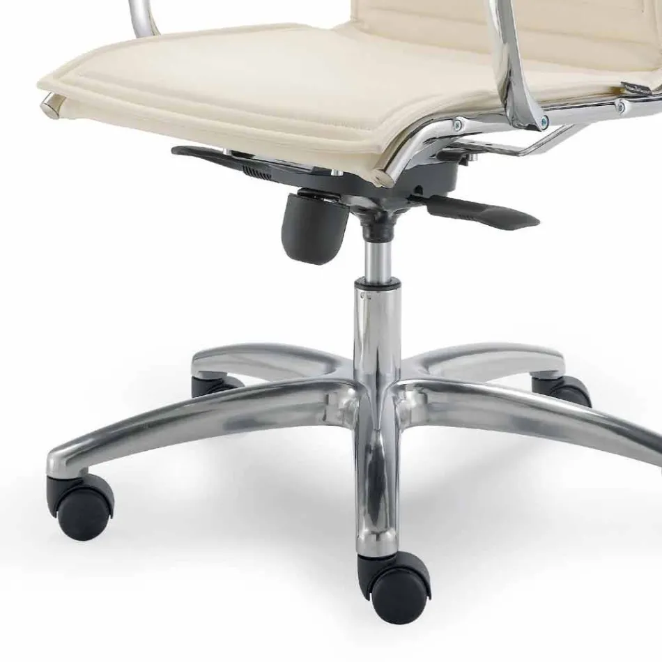 Office chair with monocoque in imitation leather made in Italy Agata Viadurini