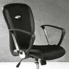 Office Chair with Swivel Wheels in Black and Metal Eco-leather - Amarilda Viadurini