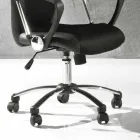 Office Chair with Swivel Wheels in Black and Metal Eco-leather - Amarilda Viadurini