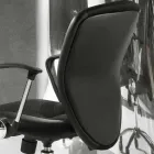 Office Chair with Swivel Wheels in Black and Metal Eco-leather - Amarilda Viadurini