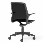 Office Chair with Swivel Wheels in Black Mesh and Black Nylon - Ayumu Viadurini