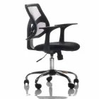 Office Chair with Swivel Wheels in Black Tecnorete and Fabric - Giovanna Viadurini