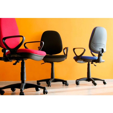 Ergonomic Swivel Office Chair with Fabric Armrests - Concetta Viadurini