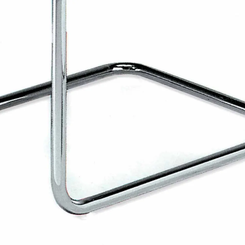 Leather Office Chair with Chromed Steel Structure Made in Italy - Elite Viadurini