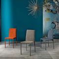 Design chair in fabric for dining room made in Italy, Conny 