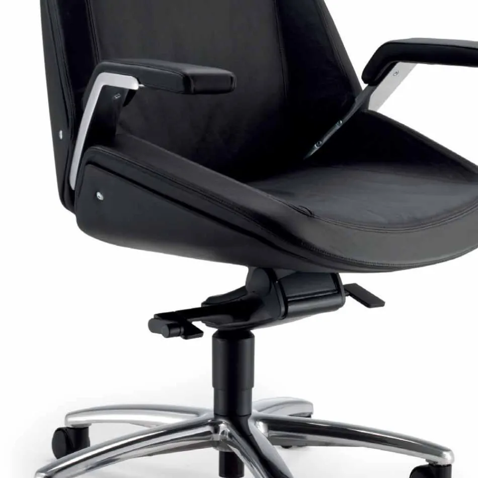 Executive chair in beech leather Ada Angelo Pinaffo & Gorgi Viadurini