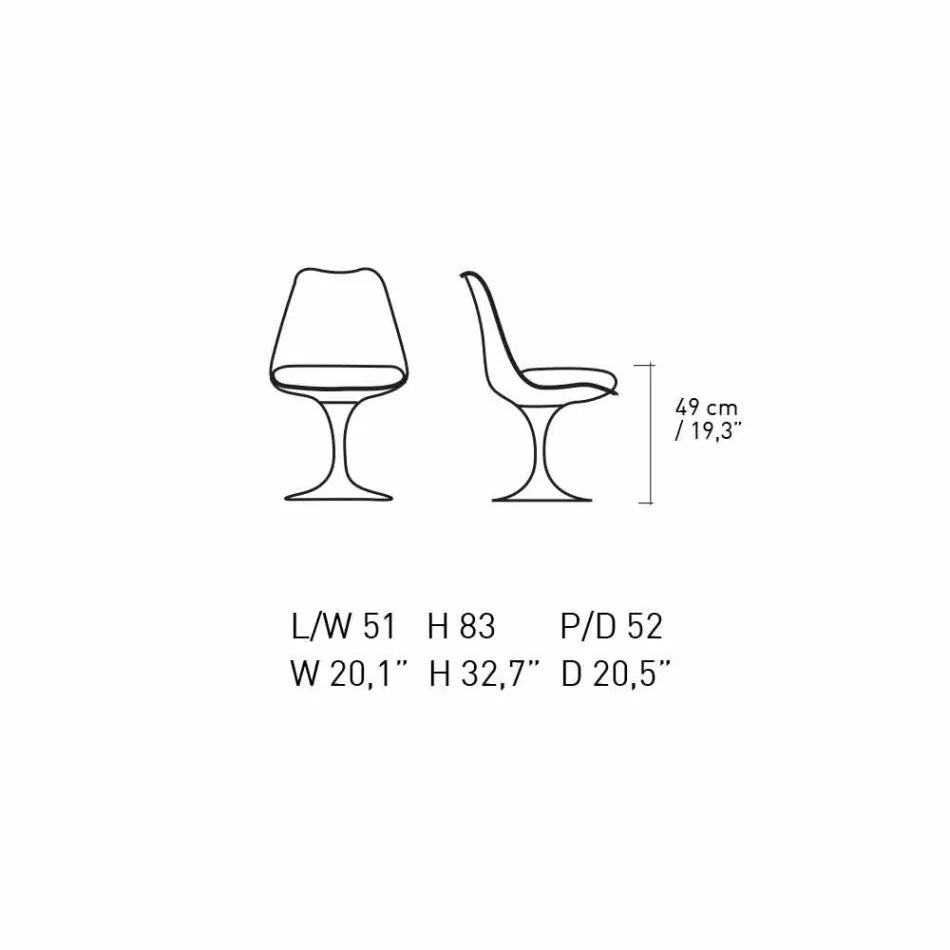 Swivel Chair in Lacquered Aluminum with Leather Seat Made in Italy - Cabiria Viadurini