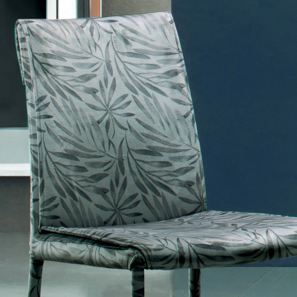 Upholstered and Upholstered Chair in Fabric Made in Italy 4 Pieces - Monnalisa Viadurini