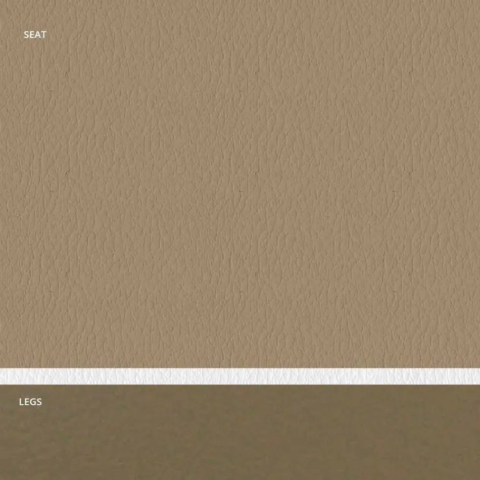 Upholstered Steel Chair and Ecoleather Seat with White Edge - Nirvana Viadurini