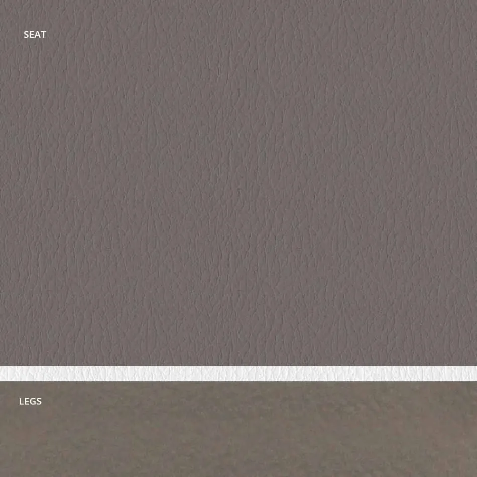 Upholstered Steel Chair and Ecoleather Seat with White Edge - Nirvana Viadurini