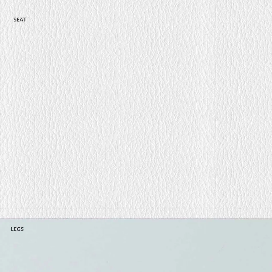 Upholstered Steel Chair and Ecoleather Seat with White Edge - Nirvana Viadurini