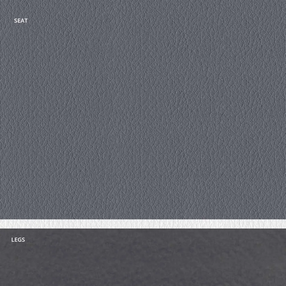 Upholstered Steel Chair and Ecoleather Seat with White Edge - Nirvana Viadurini