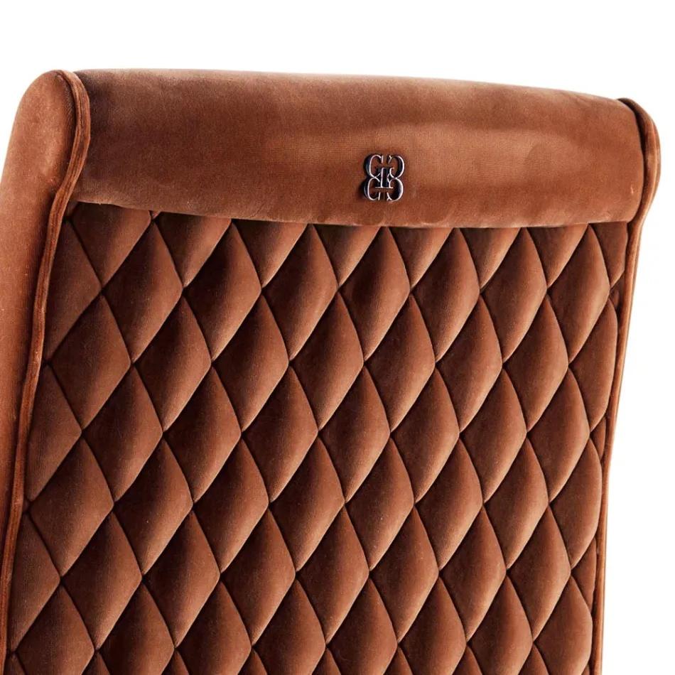 Upholstered solid wood living chair Grilli Zarafa made in Italy Viadurini