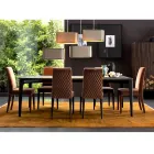 Upholstered solid wood living chair Grilli Zarafa made in Italy Viadurini