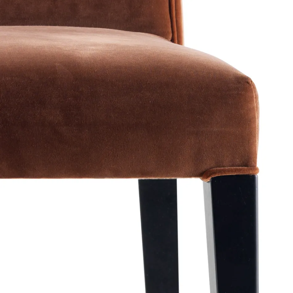 Upholstered solid wood living chair Grilli Zarafa made in Italy Viadurini