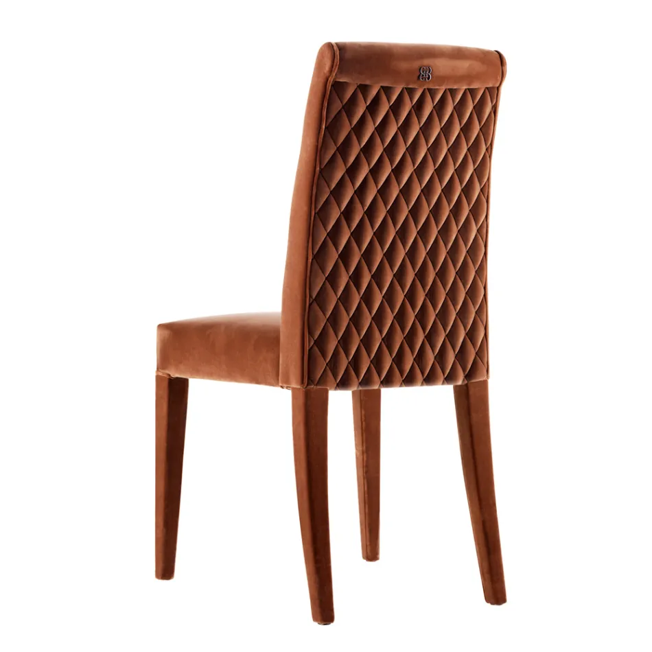 Upholstered solid wood living chair Grilli Zarafa made in Italy Viadurini