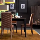 Upholstered solid wood living chair Grilli Zarafa made in Italy Viadurini