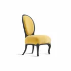 Upholstered chair in black sandblasted solid wood, L60xP51cm, Tati Viadurini