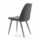 Upholstered Dining Room Chair with Lacquered Steel Base - Grain Viadurini