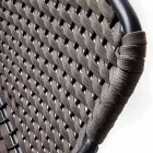 Stackable Garden Chair with Metal Armrests and Rope, 4 Pieces - Cabaret Viadurini