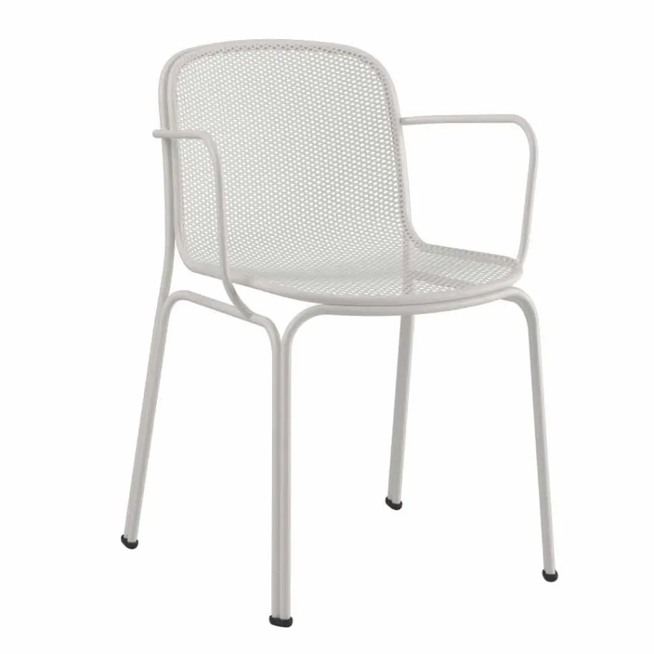 Stackable Outdoor Metal Chair Made in Italy, 4 Pieces - Verna Viadurini