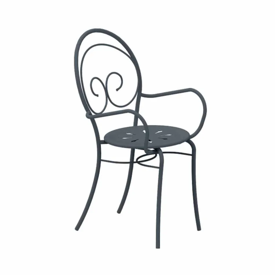 Stackable Outdoor Chair in Metal Made in Italy, 2 Pieces - Authority Viadurini