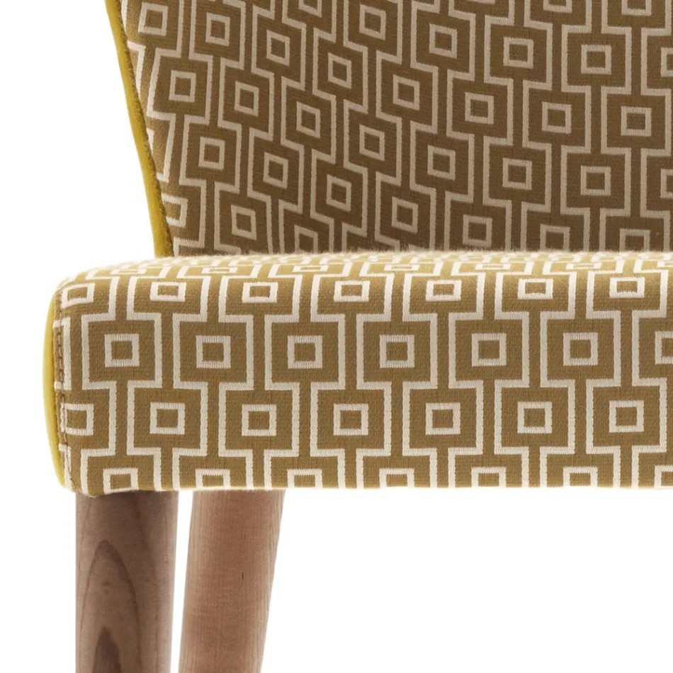 Modern upholstered solid wood chair Grilli York made in Italy,2 pieces Viadurini