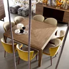 Modern upholstered solid wood chair Grilli York made in Italy,2 pieces Viadurini