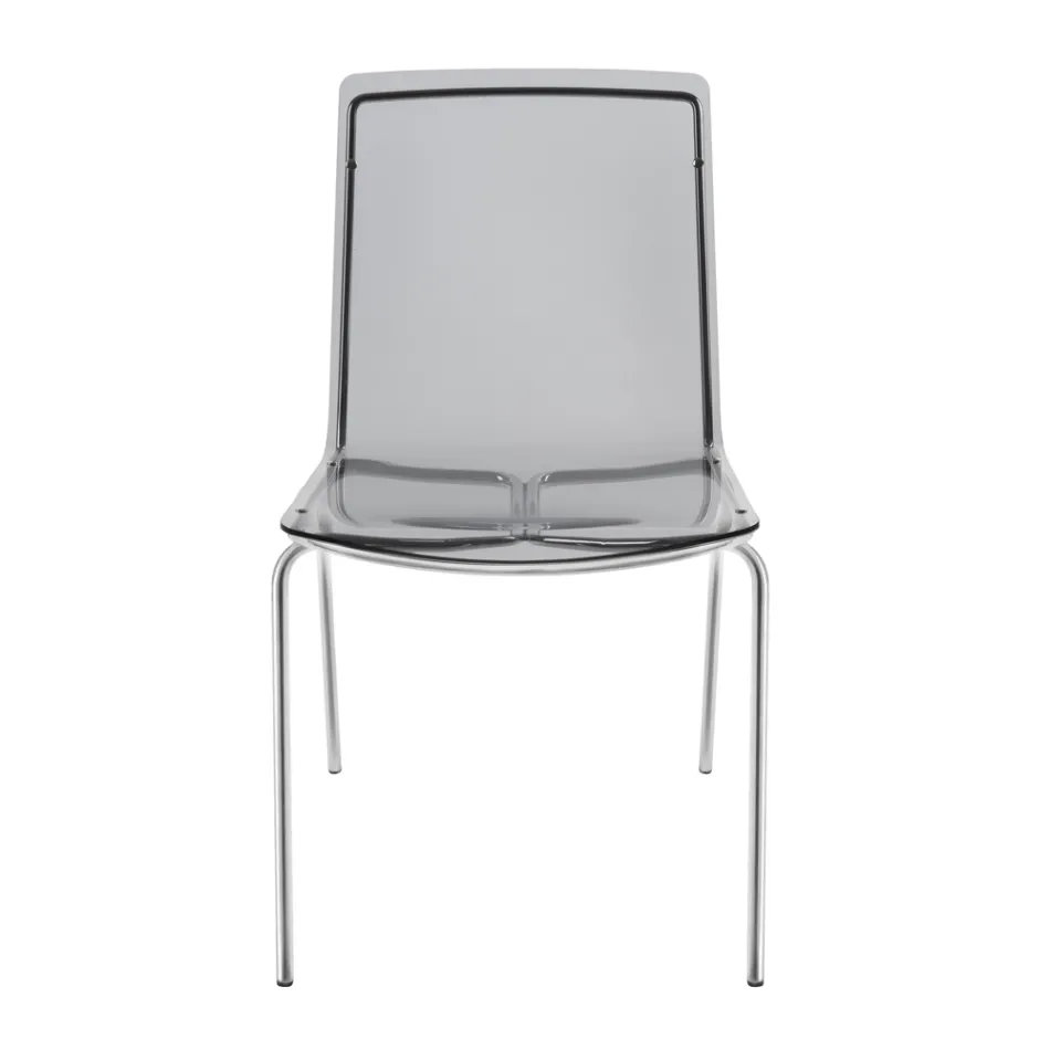 Chair in Transparent Plexiglass and Iron Made in Italy 2 Pieces - Charlotte Viadurini