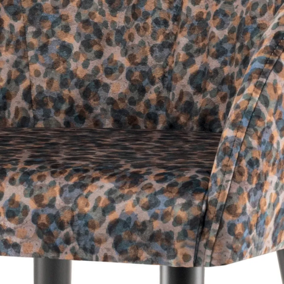 Fabric Chair with Steel Structure Made in Italy 4 Pieces - Tagata Viadurini