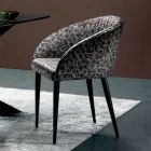 Fabric Chair with Steel Structure Made in Italy 4 Pieces - Tagata Viadurini