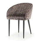 Fabric Chair with Steel Structure Made in Italy 4 Pieces - Tagata Viadurini