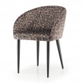 Fabric Chair with Steel Structure Made in Italy 4 Pieces - Tagata
